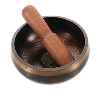VICASKY Buddhist Pottery Chanting Bowl Meditation Bowl for Deep Relaxation Wooden Mallet Spiritual Music for Yoga Practice