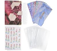 VICASKY Budget Planning Notebook with Loose-leaf Pages and Buckle Design Cover, Marble Pattern Imitation Leather and Paper, Gift for Students Organizing Finances Efficiently