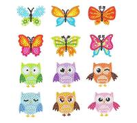 VICASKY Butterfly Gem Diamond Stickers Kits for Kids DIY Beads Painting Decor Self Adhesive Acrylic Jewels Realistic Animal Stickers Craft Fridge Magnet