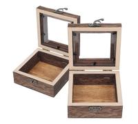 VICASKY Butterfly Lid Transparency and Elegant Pvc Design for Rustic 2pcs Wooden Specimen Display Case with High Preservation Insect Suitable for School Teaching and Home Decoration