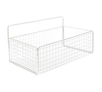 VICASKY Cabinet Door Organizer Basket White Medium over The Door Kitchen Cabinet Storage Basket for Pantry and Cupboard Organization