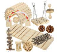 VICASKY Carrot Grass Ball Toy for Hamster Wooden Swing Seesaw for Rabbit Pet Teething Biting Playthings Comfortable Chewing for Small Animals for Cage Play