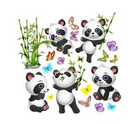 VICASKY Cartoon Animal Wall Stickers Panda Adhesive PVC Graffiti Decals for Children’s Room Nursery Decor Creative Self-Stick Removable Home Bedroom