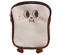 VICASKY Cartoon Toast Plush Coin Purse Zipper Multi-Function Tampon Holder for Women Compact Storage Bag for Daily Use for Menstrual Accessories