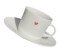 VICASKY Ceramic Coffee Mug with Saucer 70ml Small White Latte Cup for Home and Office, Classic and Elegant Style with Stable Placement and Easy to Carry Design