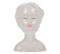 VICASKY Ceramic Craft Vase White Human Face Shape with Fine Workmanship, Flower Arrangement Container Made of Ceramics, Simple Beauty Desktop Vase Decor for Home and Office