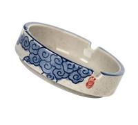 VICASKY Ceramic Decorative Ashtray Blue Hand Painted Creative Storage Container Multi Function Household Porcelain Ornament for Indoor and Outdoor Use