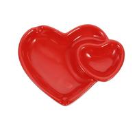 VICASKY Ceramic Heart Shaped Ashtray for Home Smoking, Red Decorative Cigarette Ashtray Ornament, Desktop Centerpiece for Party and Indoor Use