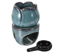 VICASKY Ceramic Incense Burner with Green Finish, Aromatherapy Aroma Burner and Desktop Decoration, Tabletop Ornament for Yoga and Sauna, Designed to Quality of Life and Aid Sleep