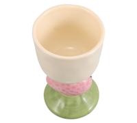 VICASKY Ceramic Kawaii Strawberry Goblet Mug, Pink Dessert Cup | Fruit Inspired Shape, Stable High Base Stand, Dishwasher Safe, Party and Daily Use, Charming Aesthetic Style