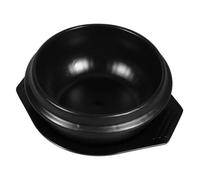VICASKY Ceramic Korean Stone Bowl with Tray for Bibimbap and Soup Heat-Retentive Cookware Pot for Gas Stove Flavor-Preserving Traditional Korean Cooking Stoneware