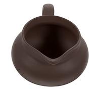 VICASKY Ceramic Milk Jug Dispenser with Comfort Grip Handle for Home and Restaurant Use Practical Pouring Kettle for Coffee Soy Sauce Salad BBQ Buffet and Party Serving Small Brown Kitchen