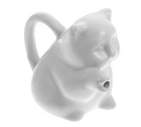 VICASKY Ceramic Milk Jug White Cat Shape Pull Flower Cup Sauce Pitcher for Coffee Dessert Shops Cafes Restaurants and Easy to Clean