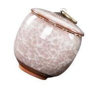 VICASKY Ceramic Pet Ashes Storage Jar Sealed Dog Urn White Diamond Cremation Casket for Cats Memorial Keepsake Container