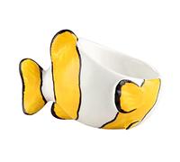 VICASKY Ceramic Pet Bowl for Cats and Dogs Fish Design Water and Food Dish Easy to Clean for Household Pet Feeding Accessory