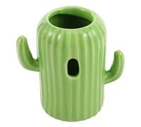 VICASKY Ceramic Water Bottle Stand Pet Drinking Bottle Rack Easy Access Easy to Clean Ceramic Material Cactus-shaped Design for Pet's Habitat Small Pets Hamsters