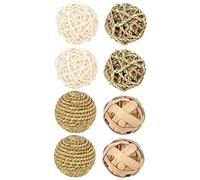 VICASKY Chew Toys Molar Toys Set for Hamsters Rabbits Guinea Pigs Willow Grass Rattan Balls and Rolling 8 Pieces Small PET Dental Care Variety Pack
