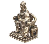 VICASKY Chic Vintage Brass Guan Statue Table Adornment Elegant Decorative Sculpture for Home Office Feng Shui Ornament Desktop Accent Gift