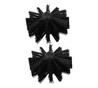 VICASKY Chimney Brush Heads Black Colour 2pcs for Dryer and Chimney Cleaning, Nylon and Plastic Material Designed for Cleaning Inner Walls without Rod, Duct Brush Replacement