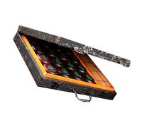 VICASKY Chinese Chess Set Wooden Xiangqi Board Portable Mat Lightweight Traditional with Rosewood Texture for Household and Travel
