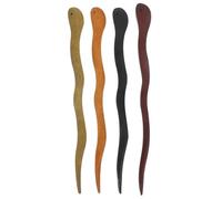 VICASKY Chinese Hair Pin Sticks Clip Style Japanese 4pcs Wooden Decorative Pins Accessories for Women Sandalwood Hairpin Elegant Assorted Colors Unique Design Traditional Updos Modern Styles