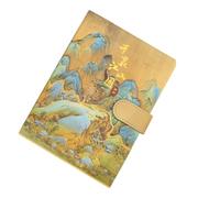 VICASKY Chinese Notebook Daily Planner with Retro Magnetic Buckle, Sturdy Cloth and Paper Material, Versatile Use for Students and Teachers, Featuring Antique Painting Design