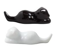 VICASKY Chopsticks Rack, Cat Shaped Ceramic Lightweight 2pcs Forks Rest for Unique and Attractive Tableware Supplies Set Dining Table Decor