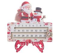 VICASKY Christmas Countdown Advent Calendar, 25 Days Christmas Countdown Blocks, Santa Snowman Wooden Calendar for Tabletop Holiday Decoration