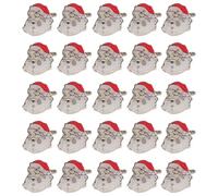 VICASKY Christmas Glitter Enamel Santa Claus Brooch Christmas Badge 25 Pcs with LED Glowing Light Easy to Wear Plastic for Women and Clothing Decoration