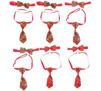 VICASKY Christmas Pet Dog Collar Tie Set 6 Pieces Bow Neckties for Dogs Festive Holiday Accessories Suitable for Christmas Party and Photo Shoot Random Color Random Color
