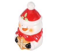 VICASKY Christmas Snowman Cookie Jar with Airtight Lid Ceramic Candy Canister for Biscuits and Sweets Stain-resistant Festive Storage Box Multifunctional Xmas Treat Container for Holiday