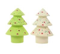 VICASKY Christmas Tree Shaped Makeup Sponge Puff with Glitter Star Ball Design Soft Skin-friendly Foundation Cushion Sponges for Liquid Powder Includes Container Case Festive