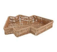 VICASKY Christmas Tree Shaped Serving Basket Imitation Wicker Bread and Snack Organizer Multipurpose Appetizer Tray Festive Farmhouse Table Centerpiece for Holiday Parties and Daily Use