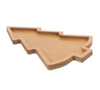 VICASKY Christmas Tree Wooden Serving Tray Multi-Compartment Snack and Fruit Plate Wood Appetizer Dish for Holiday Dining and Festive Table