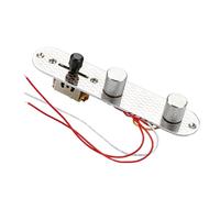 VICASKY Chrome Patterned Control Plate Wiring Harness for Guitar GE229 Replacement Potentiometer 3-Way Control Plate Guitar Parts and Supplies