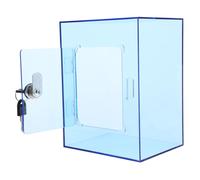 VICASKY Clear Acrylic Donation Box with Lock Small Lockable Money Jar for Tips Coins and Suggestions Portable Cash Saving Piggy Bank for Adults Secure Coin Bank for Purse and Raffle