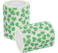 VICASKY Clover Printed Toilet Paper Rolls 2pcs Jumbo Household Bathroom Tissue Paper Soft Two-ply for Home and Hotel Use