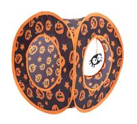 VICASKY Collapsible Halloween Cat Tunnel Pumpkin Themed Hideout Cube for Animals Interactive Pet Activity Tube for Indoor Cats and Bunnies Convenient Storage Transport