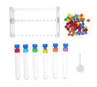 VICASKY Color Science Test Tubes Kit with Rack and Beads for Early Learning Color Sorting Motor Skill Development Game for Preschool Stem Activities and Kindergarten Math Recognition