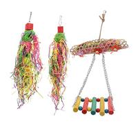 VICASKY Colorful Parrot Chew Rattan Woven Balls Safe Bird Plaything for Cage Accessories Promotes Exercise and Balance for Parrots African Greys and Caged Birds