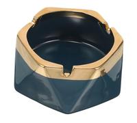 VICASKY Compact Ceramic Ashtray Light Luxury Dark Blue Decorative Smoke Container for Home Office Stylish Design for Creative Art Decor