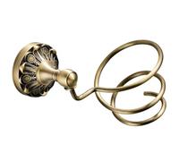 VICASKY Copper Hair Dryer Rack Wall-mounted Hair Dryer Holder Embossed European-style round Base Antique Bronze Finish Metal Storage Organizer for Home Bathroom