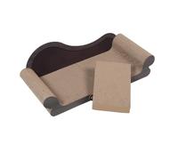 VICASKY Corrugated Paper Cat Scratching Couch with Wear-resistant Design Indoor Cat Scratch Pad Lounger with Pillow-like Armrest Modern Style for Healthy Clawing and Home Protection