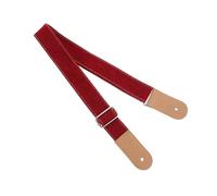 VICASKY Cotton Ukulele Strap Genuine Leather Ends Adjustable Shoulder Strap for Ukulele Jujube Red Color Comfortable and Sturdy Design