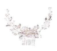VICASKY Creative Alloy Hair Comb Hair Insert Comb Bridal Headdress with Imitation Pearl Flower Pattern, Delicate Elegant Chic Style for Women at Parties Engagements