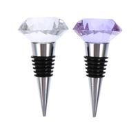 VICASKY Creative Bottle Stopper Crystal 2Pcs Simple Structure Convenient Operation Beautiful Appearance for Cocktail Bottles Bar Party Use
