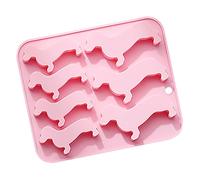 VICASKY Creative Dachshund Dog Silicone Mold for Baking Gummies and Bread, Heat-Resistant and Easy to Demold Pink Silicone Cake Decorating Tool for Home Baking