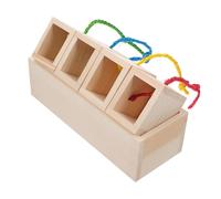 VICASKY Creative Parrot Wooden Foraging Toy Square Chewing Plaything for Pet Birds, Stress Reduction and Can Be Hung in The Birdcage