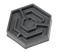 VICASKY Creative Petal Shaped Slow Feeding Bowl for Cats and Small Dogs Skid Resin Pet Bowl with Rounded Corners to Prevent Injury Grey Shallow Dish to Promote Healthy Eating