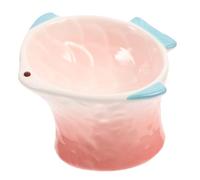 VICASKY Creative Pink Fish Shaped Elevated Cat Bowl Protective Food Dish for Dogs and Cats Smooth Easy Clean Non Slip Decorative Pet Feeder Tray Versatile Home Use and Gift
